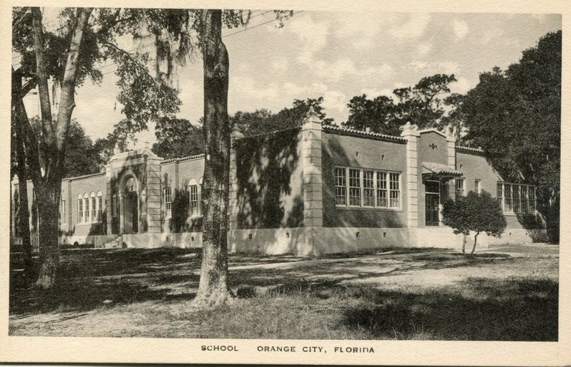 Orange City Elementary School, Orange City Florida. c.1930. Postcard.