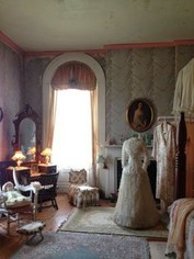 A dressing room featuring preserved artifacts