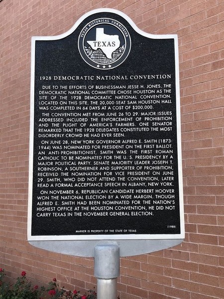 The marker is located just outside the Hobby Center for the Performing Arts.