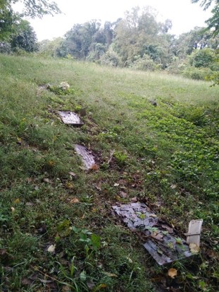 Much of the cemetery is on a hillside