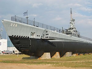 The "USS Drum" submarine.
