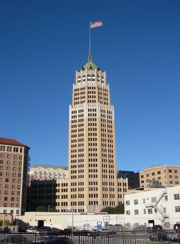 The Tower Life Building was completed in 1929 and is one of the city's most recognizable landmarks.