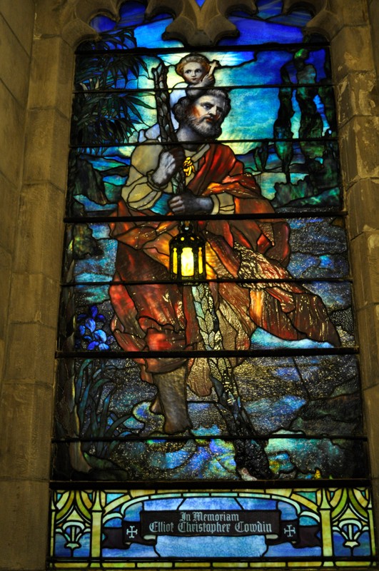 Stained glass window originally from Old St. Mark's Church