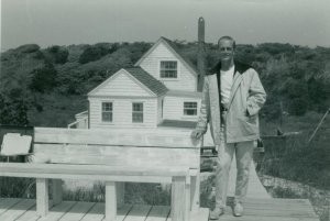 Frank Carrington in front of the Carrington House.