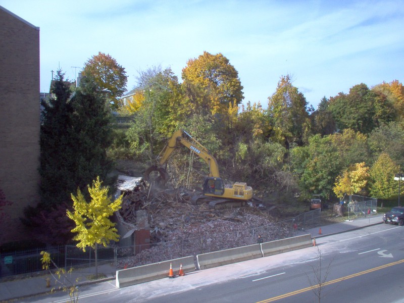 Demolition of Putnam and Mellor Engine and Hose Company Firehouse, November 17, 2007.