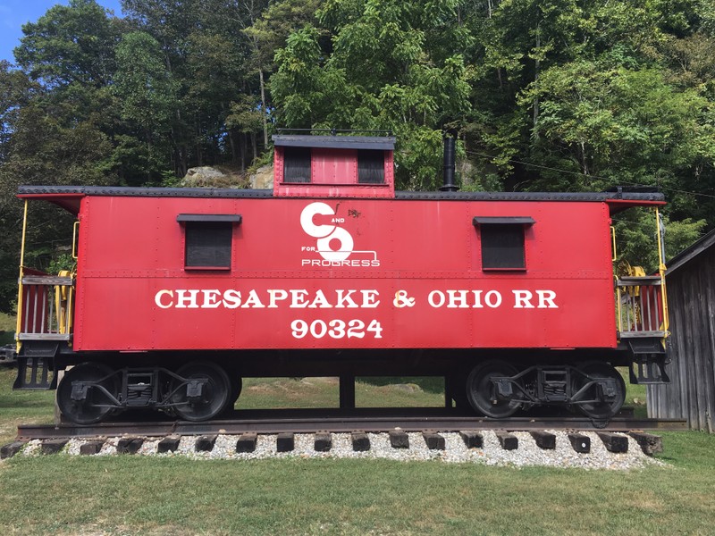 This caboose was originally used by the Chesapeake & Ohio Railroad, the region's most important early railway.