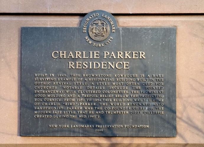 Historic marker on the building