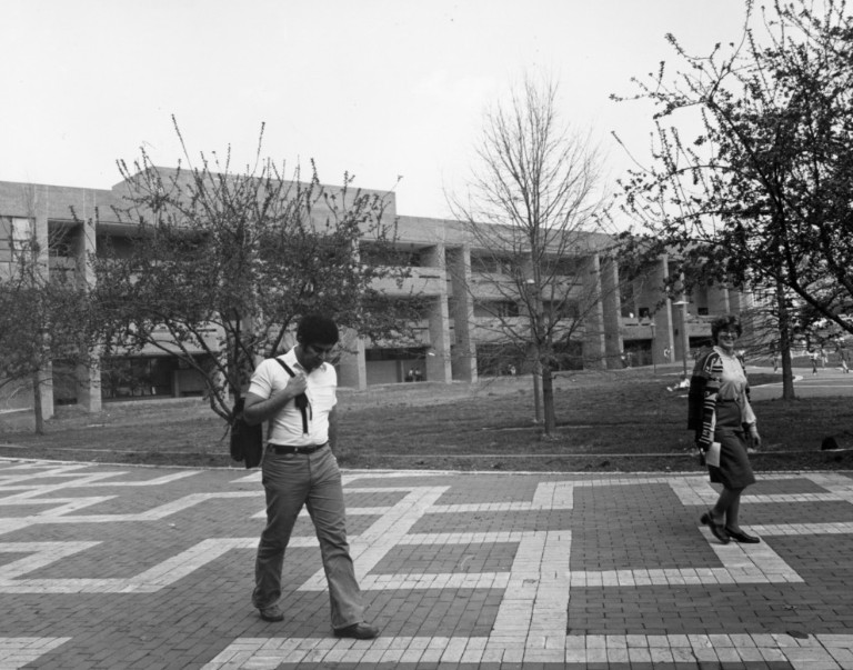 View of Bostian Hall from the Brickyard, circa 1980
https://d.lib.ncsu.edu/collections/catalog/0001437#?c=&m=&s=&cv=&xywh=-2337%2C0%2C10360%2C4469