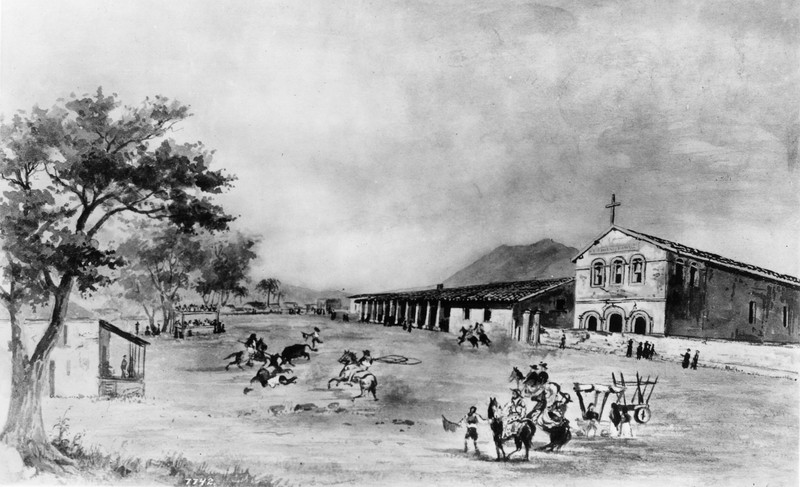 Undated sketch of missions early days. 