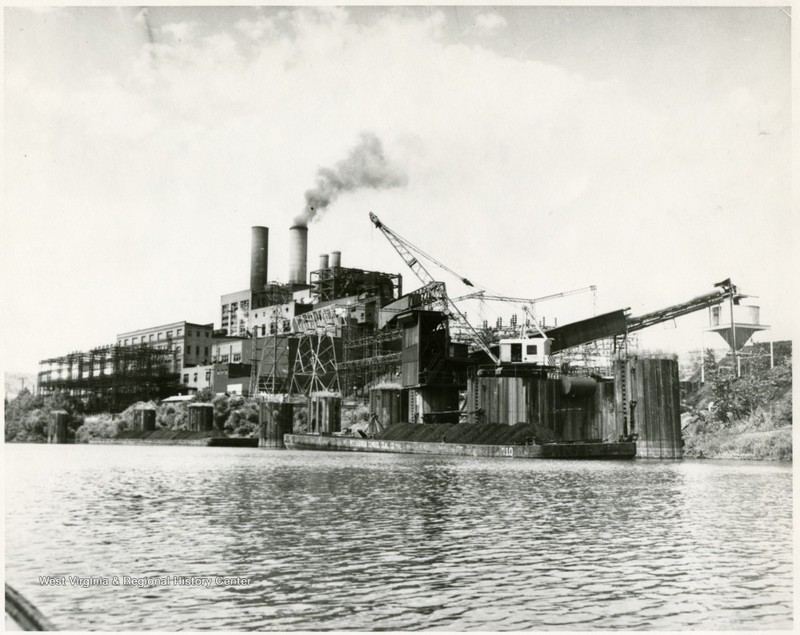 Undated photo of the Monongahela Power Station on the Monongahela River at Rivesville.