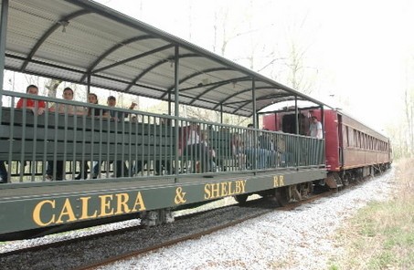 One of the trains visitors can ride on.