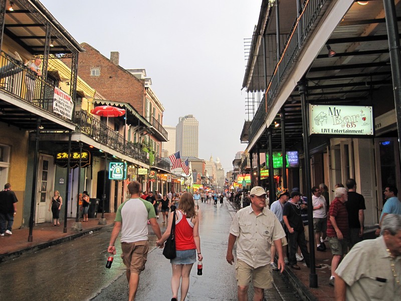 Bourbon Street during the day.