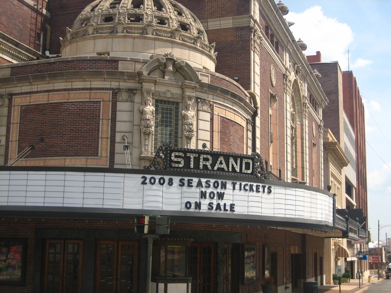 A corner view of The Strand Theatre