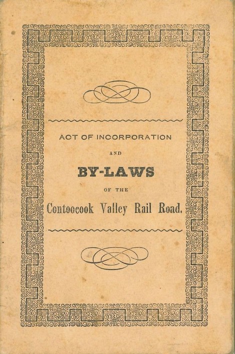 Image of the cover of the By-Laws of the Contoocook Valley Rail Road.