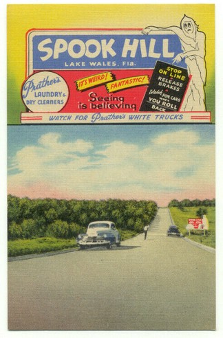 Vintage Postcard advertising Spook Hill