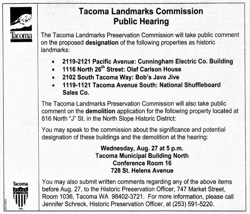 816 N J ST - Demolition Public Hearing Notice August 27, 2003