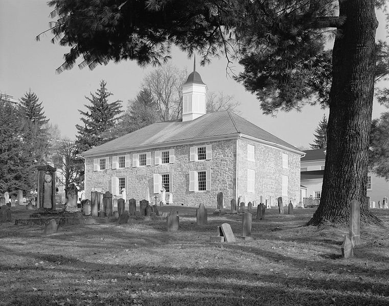 The Old Stone Church--still standing today, it was originally built in 1797 and was at the center of the 1862 battlefield. The Confederate dead were originally buried en masse in a trench along the south wall (pictured).