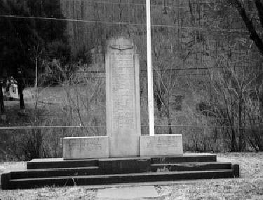 This is an early photo that was taken of the Monument that was established by the Premier Pocahontas Collieries Coal Company. 