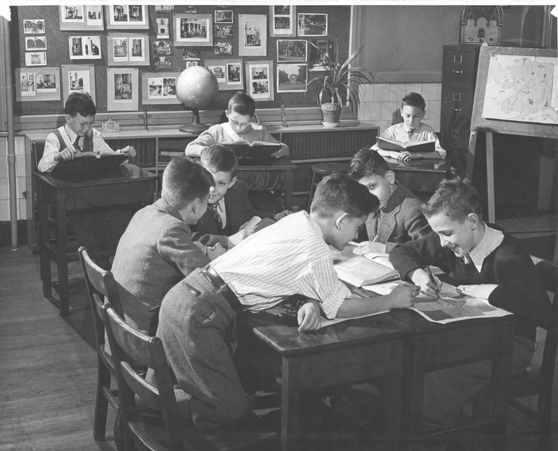 Mid 20th-century Junior school classroom.