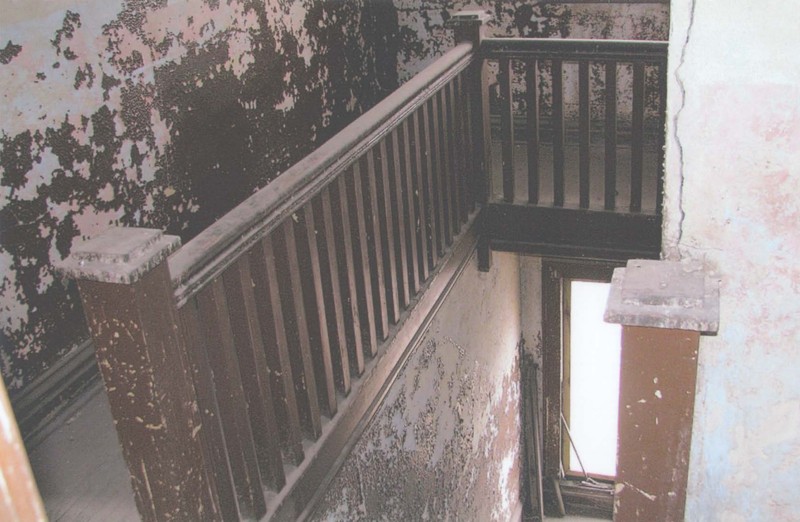 Interior staircase and landing of the hospital, pictured in 2009