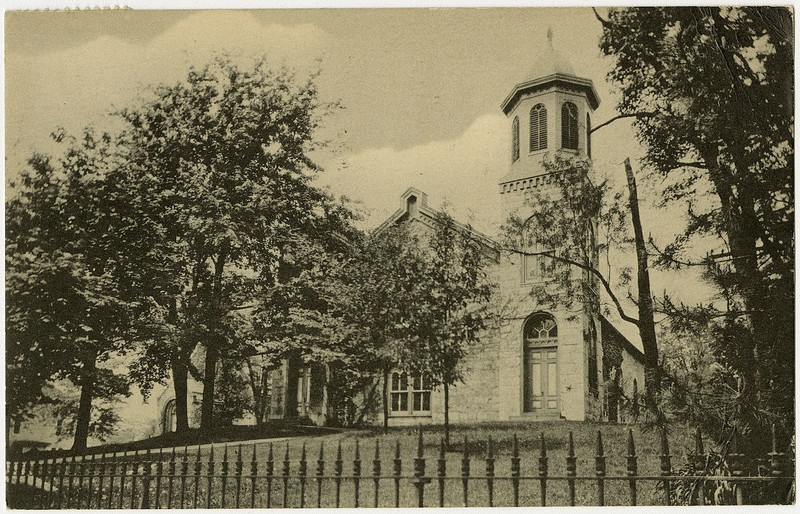 The Presbyterian Church of Falling Spring in a pre-1923 postcard. Courtesy of Herald-Mail Media.