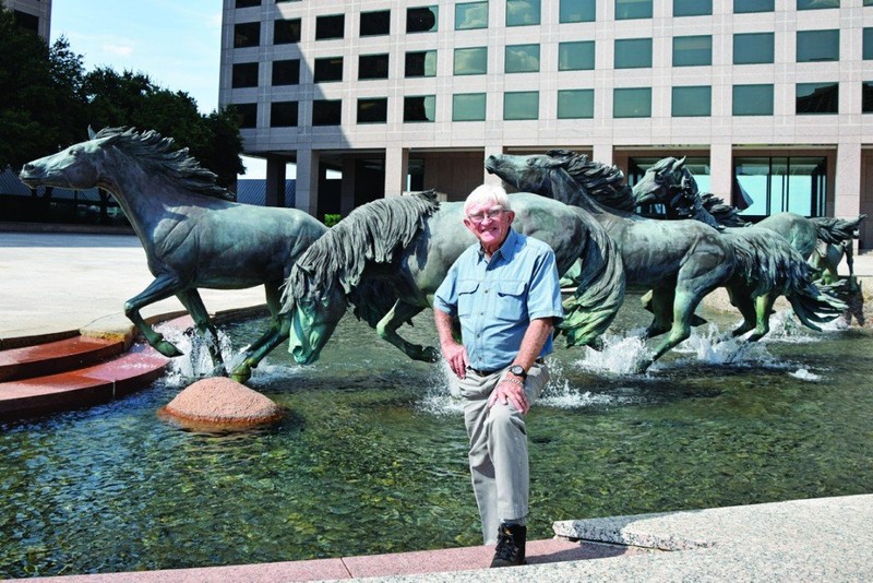 Robert Glen pictured on the "thirty-plus-one year anniversary" of the creation of The Mustangs of Las Colinas. The original anniversary was postponed due to local construction. October 27th, 2015.