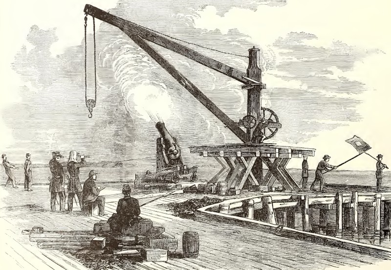 Another contemporary depiction of the Sawyer gun in action.