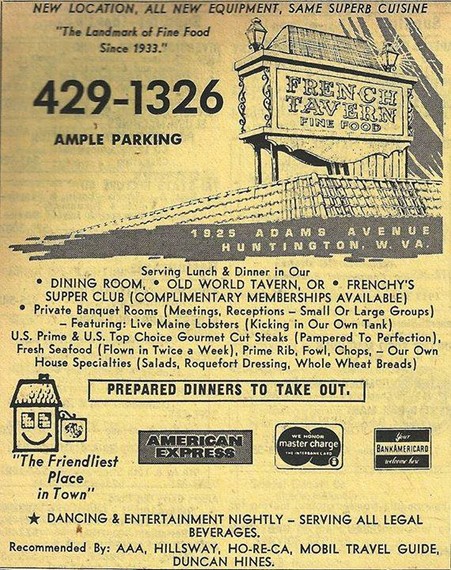 Ad for the restaurant's new location, 1974