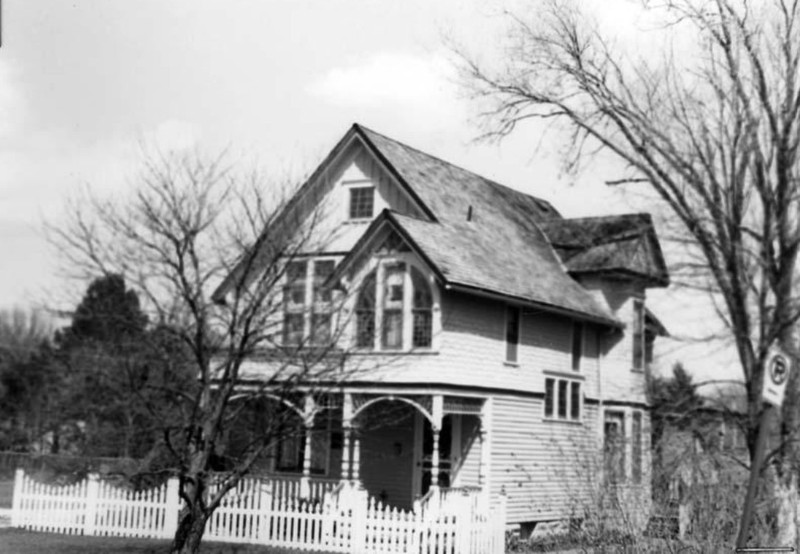 Undated modern photo of front and west sides of Albert Ott House (KSHS)