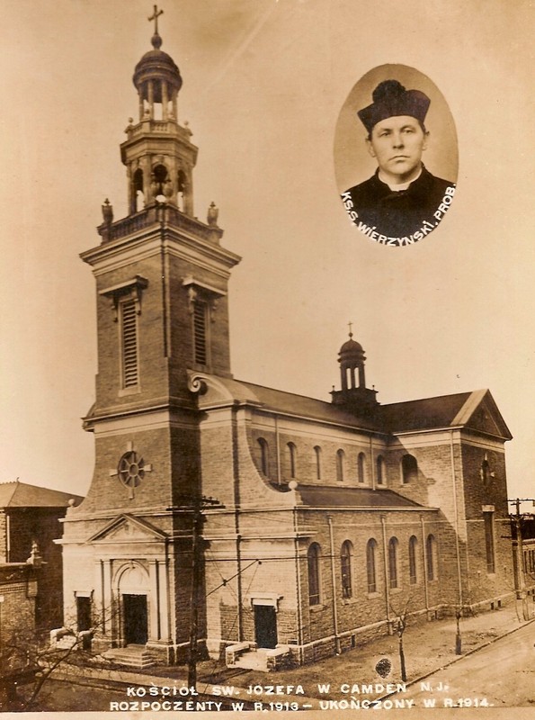 Early photograph of St Joseph's (Polish) Roman Catholic Church shortly after its completion in 1914.