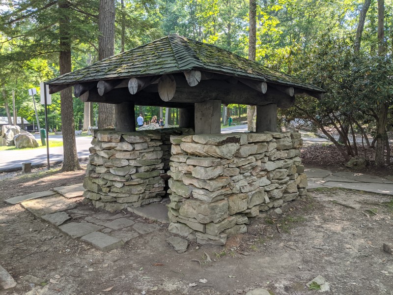 Rear of the information booth