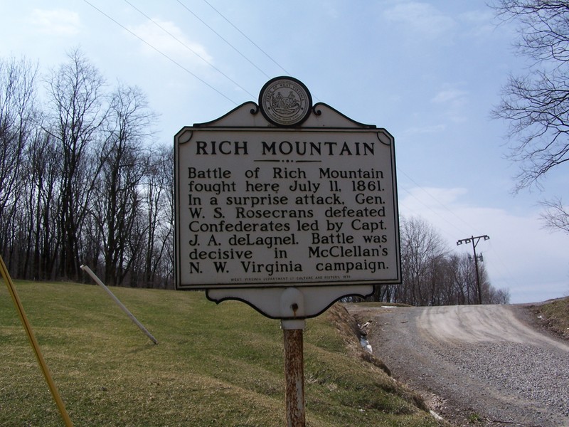 Historical Marker for the Battle of Rich Mountain 