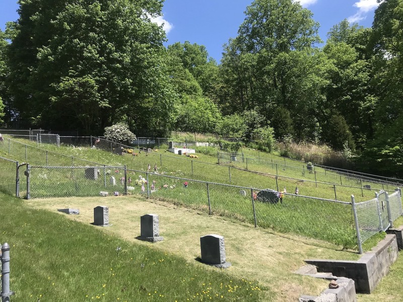 A view of the bottom half of the cemetery. 