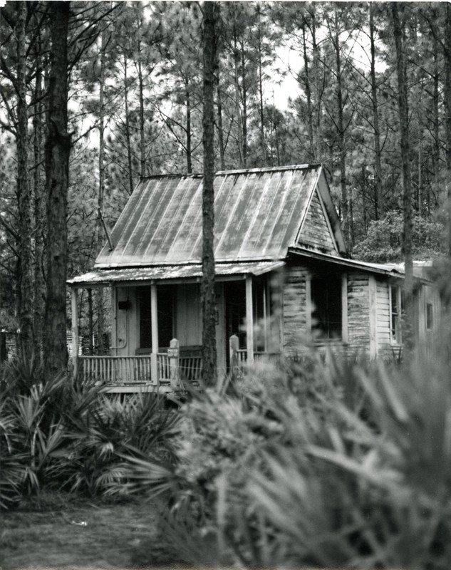 Boyer Cottage at Heritage Village, Largo, Florida, before restoration, circa 1978. 