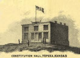 Delegates assembled at this location in October 1855, approving a constitution that barred slavery from the territory. 