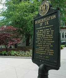 Marker in front of Johnson Hall