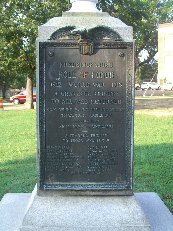 The WWI Memorial Flagpole and Plaque