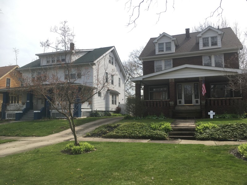 2093-95 and 2099-2101 West Blvd today. The houses were located in an subdivision called the West Boulevard Allotment that stretched from Madison Avenue in the north to Lorain Avenue in the south. This area was part of Cleveland's Parks & Boulevards system. Today, all the houses in this stretch on West Boulevard are part of the Clifton & West Boulevard Historic District.