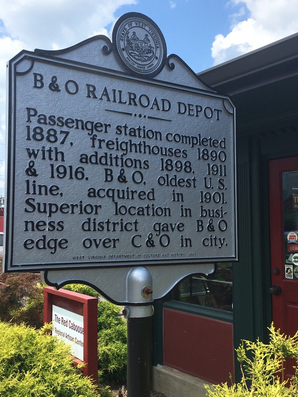 Historical Marker for the B&O Railroad Depot.