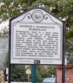 This historical marker emphasizes Washington's early years and the family's thrift and hard work. 