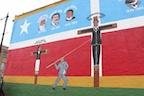 Mural after restoration in 2013. 

La Crucifixion De Don Pedro Albizu Campos, Chicago, in DNA Info, March 11, 2013, accessed May 28, 2019, https://www.dnainfo.com/chicago/20130311/humboldt-park/city-sell-plot-next-citys-oldest-puerto-rican-mu