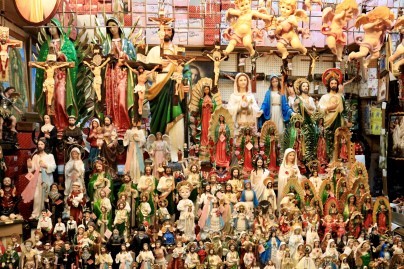 Store’s display of religious paraphernalia illustrates the wide range of cultural items the discount mall sells. Source: Landwehr, Amanda. Little Village Gains Financial and Cultural Profits through Small Businesses. The Torch. March 14, 2019. Access