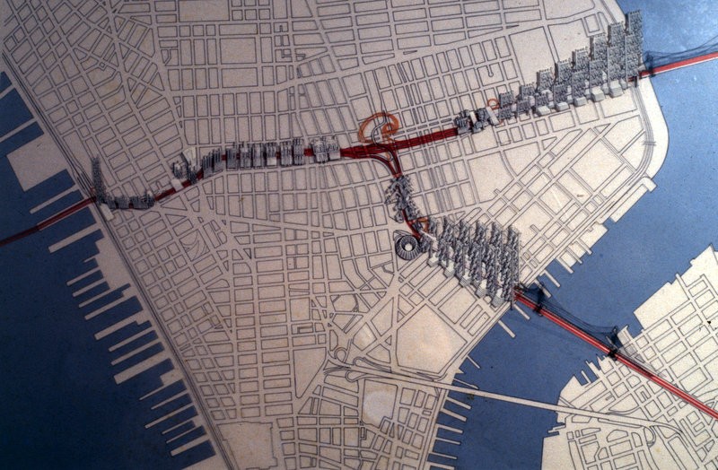 The proposed Lower Manhattan Expressway, or LOMEX