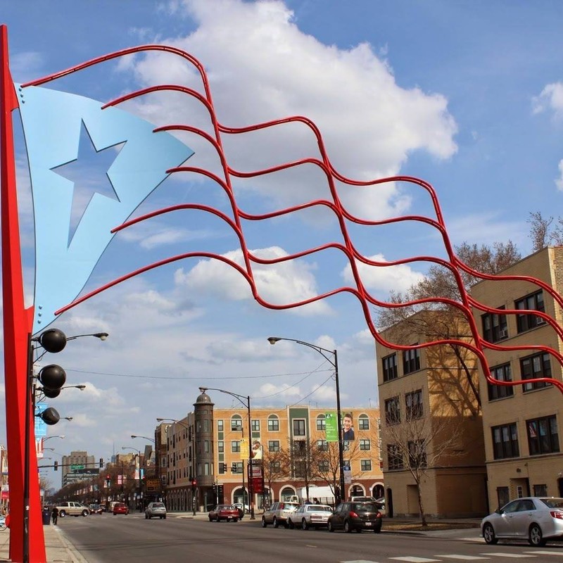 Photograph of the Puerto Rican Flag Arch by Humboldt Park Forever
