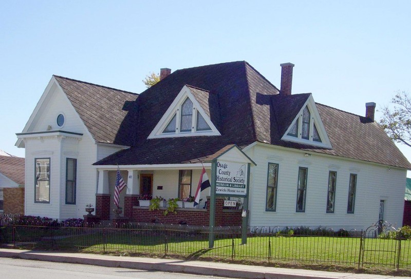 The Dr. Enoch and Amy Zewicki House is the location of the Osage County Historical Society, which was founded in 1981.