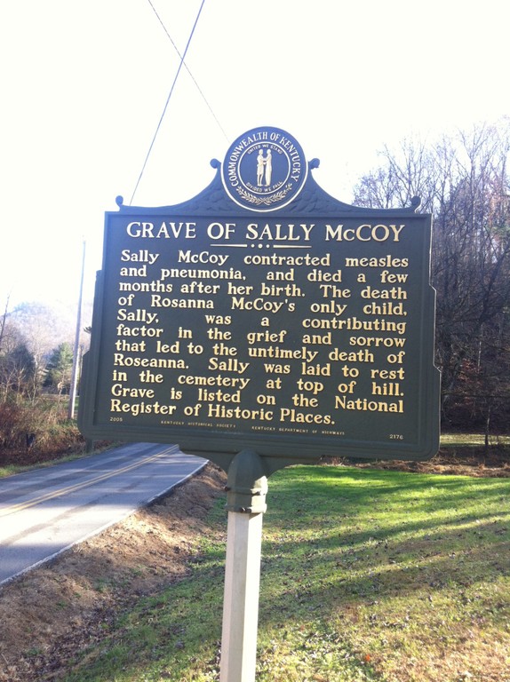 Historical marker for Sally McCoy's grave