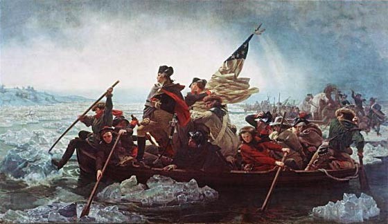 The famous picture of Washington crossing the Delaware