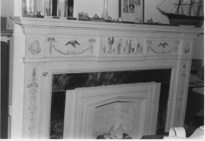 Ornate Fireplace Details Inside the Cove House in 1979 by D. Ransom, Part of the NPS NRHP Photographic Collection on the Cove House