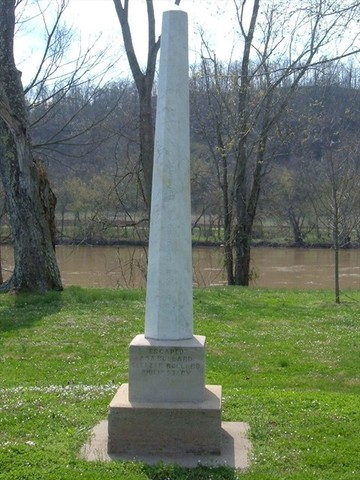 Monument on the Big Bottom Park grounds.