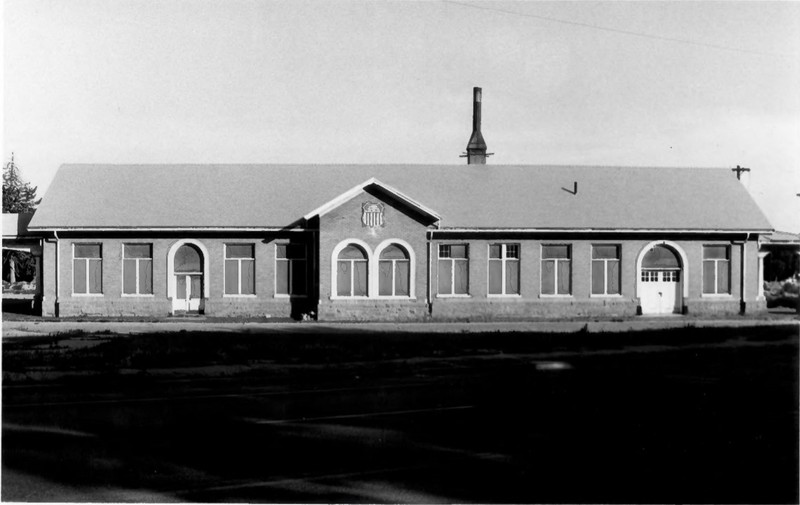 East facade of Cedar City Railroad Depot in 1983 (Roper, Utah State Historical Society)